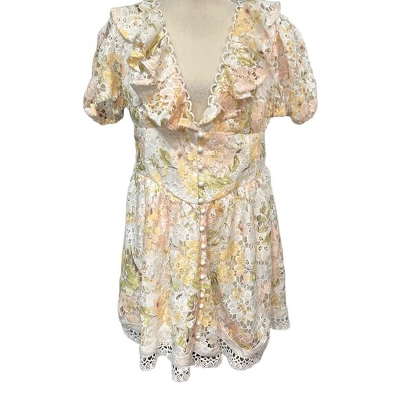 LAtiste by Amy Dress  XL Open Floral Crochet Lace Mini Cottagecore Feminine - Picture 1 of 11
